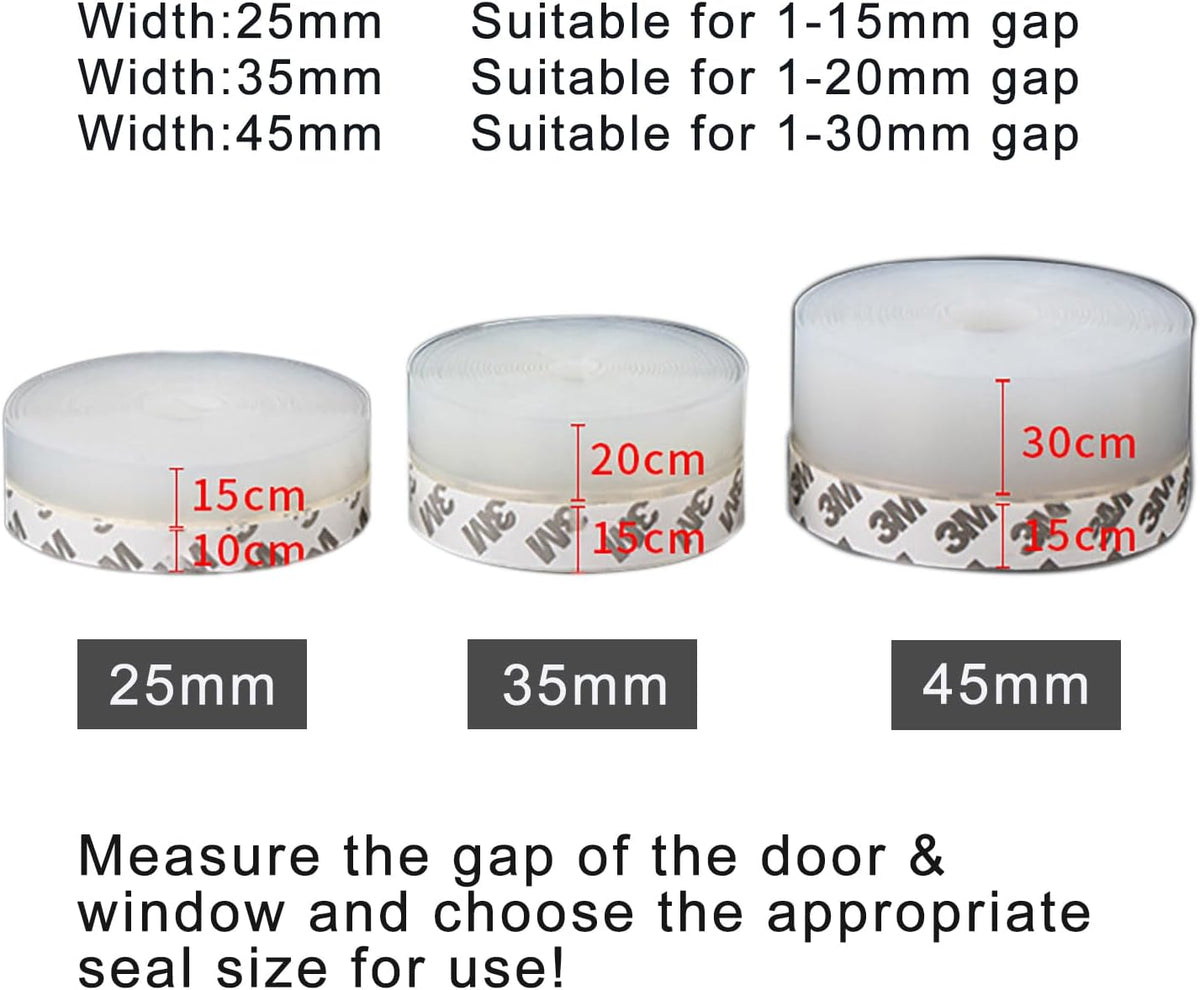 Silicone Weather Stripping Door Seal, Adhesive Door Draft Stopper for Gaps