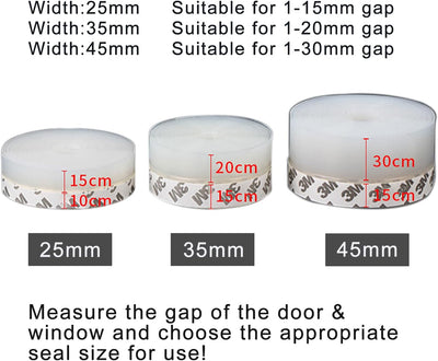 Silicone Weather Stripping Door Seal, Adhesive Door Draft Stopper for Gaps
