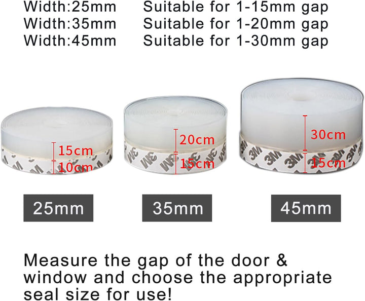 Silicone Weather Stripping Door Seal, Adhesive Door Draft Stopper for Gaps