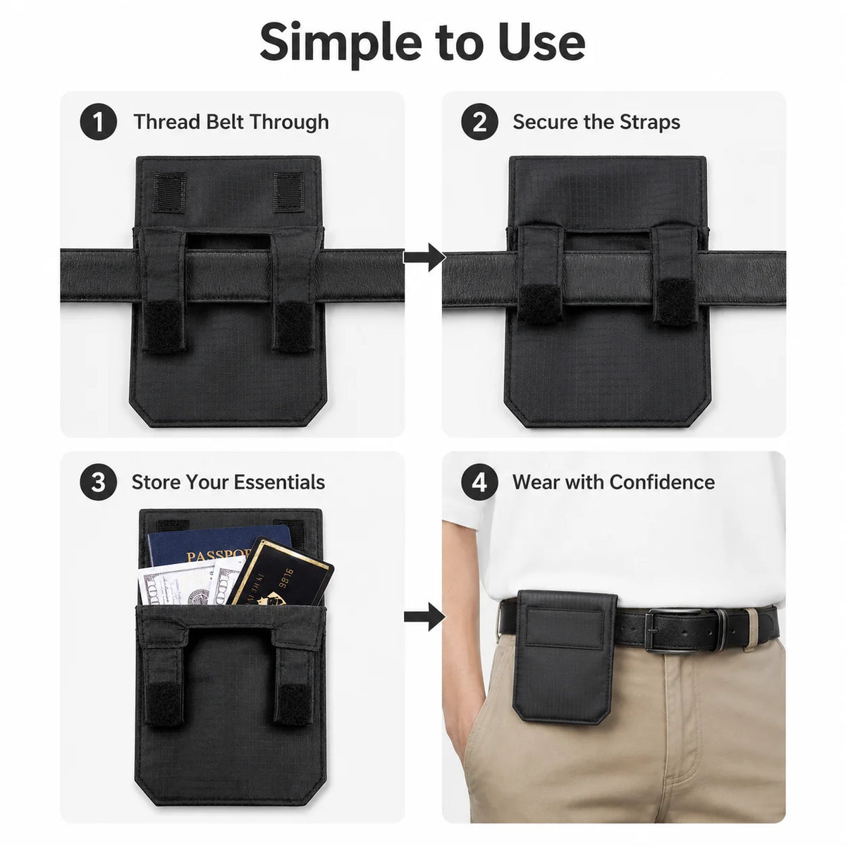 Anti Theft Belt Wallet 